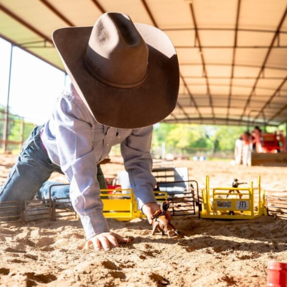 Little Buster Toys Bull Rider - Cowboy en un Brown Bucking Bull, escala 1/16