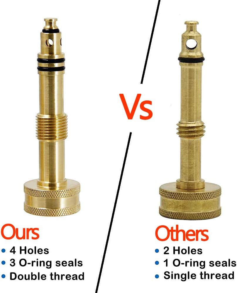 HQMPC Garden Hose Nozzle High Pressure Hose Nozzle Solid Brass Heavy Duty 1 Adjustable Twist Hose Nozzle and 1 Jet Sweeper Nozzle