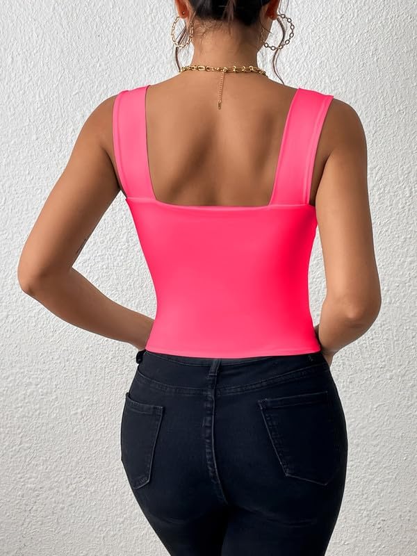 Canotta Donna Crop Top Con Scollo Quadrato - Elegante E Sexy Per Estate E Serate - Foto 7