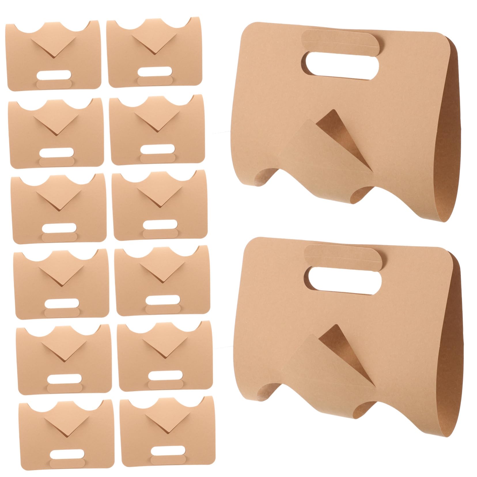 DECHOUS 50Pcs Takeout Drink Carrier Paper Beverage Holder for Cups Convenient Cup Holder for Coffee Tea Juice Lightweight and Portable Design