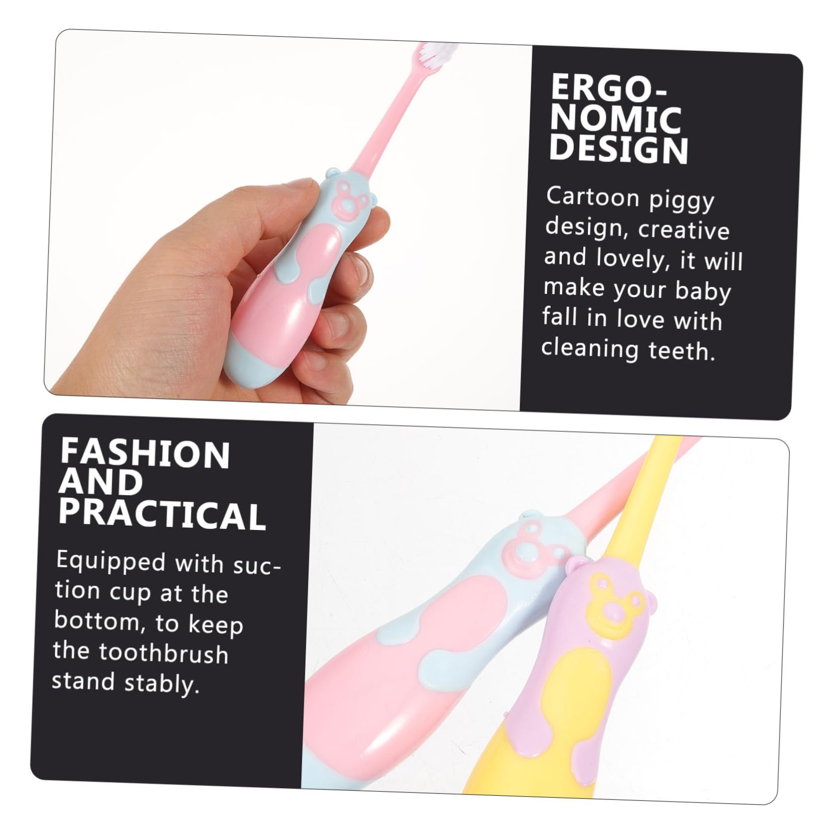 FRCOLOR 18pezzi Spazzolini Per Ragazzo Ragazza Con Design Cartone Setole Morbide Ergonomici e Sicuri Per Pulizia Dei Denti Dei Piccoli Per Sviluppare Buone Abitudini Di Igiene Orale