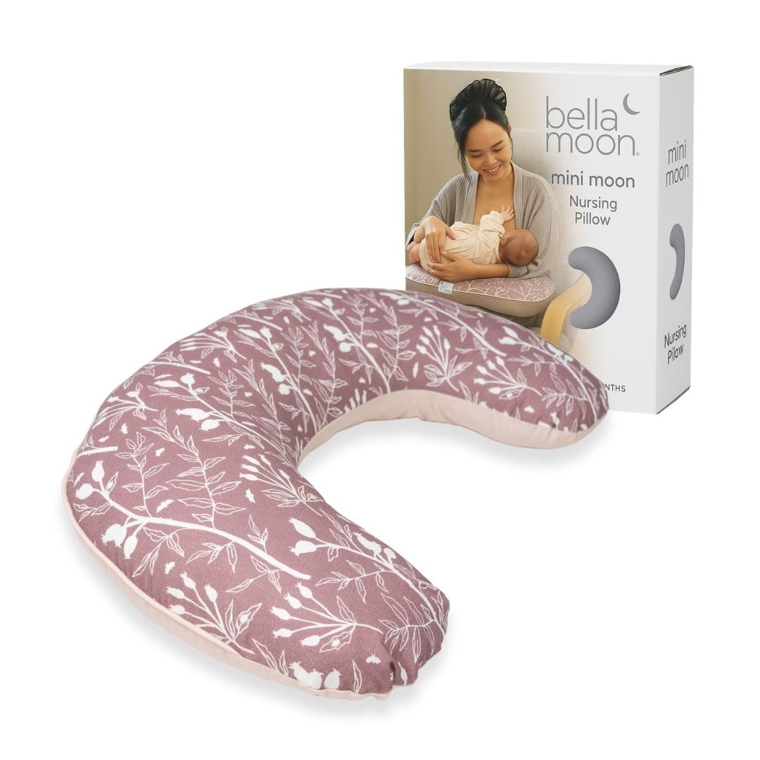 BellaMoon Mini Nursing Pillow for Baby Feeding – Breastfeeding Support Cushion for Moms – Maternity & Pregnancy Pillow – Baby Sleeping, Side Sleeper & Arm Support – Newborn Baby Essentials Set