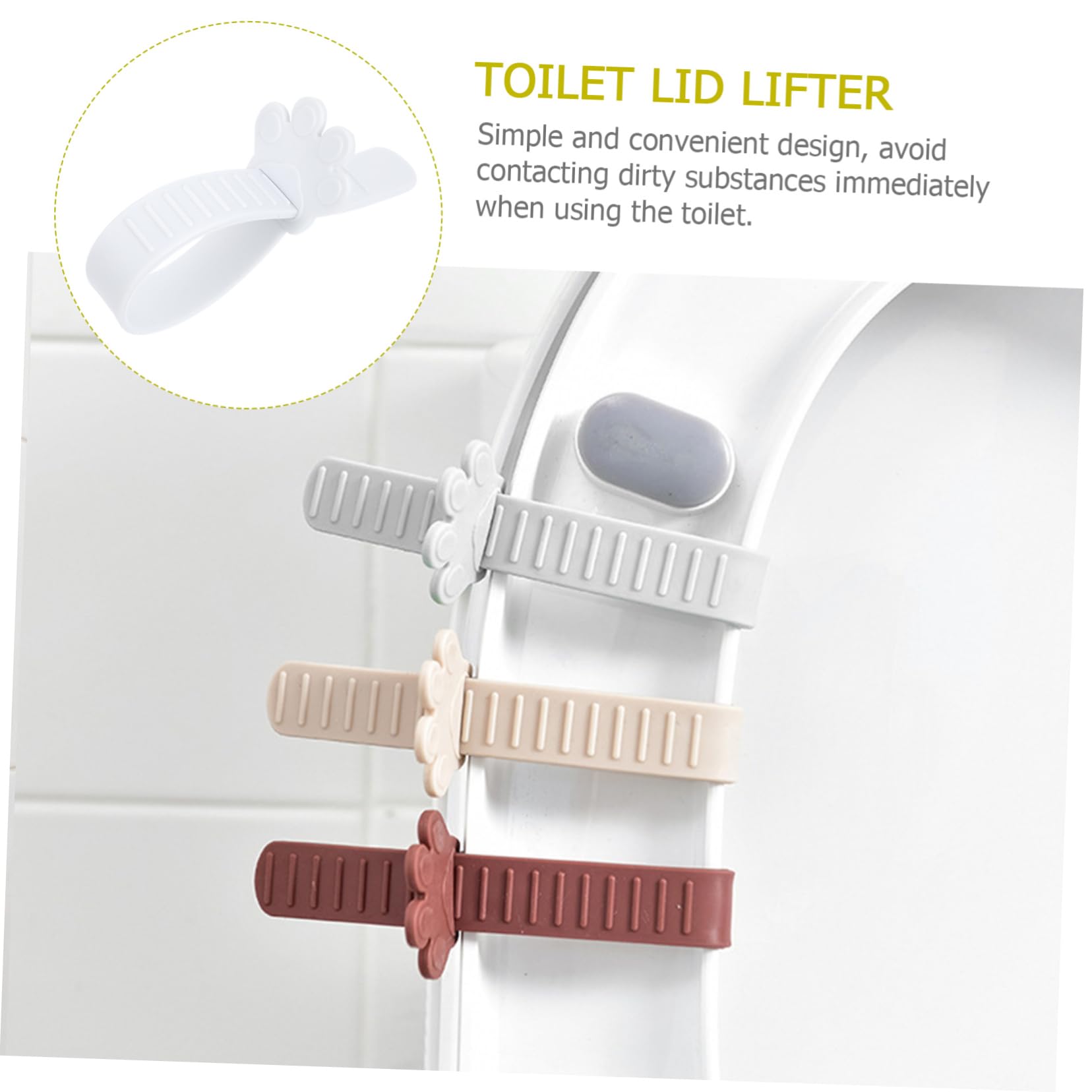 SEWACC 10pcs Toilet Lid Lifter Seat Cover Straps Set Waterproof Durable Easy to Install for All of Toilets