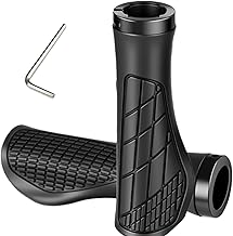 Bicycle Grip, Bicycle Accessories, Ergonomic, Anti-Slip, Rubber, Shock Absorption, Inner Diameter 0.9 inches (22.2 mm), Universal Bicycle, Durable, Easy to Grip, Easy to Install, For Mountain