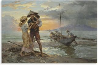 WACYYIO Fernando Amorsolo Poster Filipino Folk Art Philippine Rural Landscape Art Poster (11) Canvas Painting Posters And Prints Wall Art for Living Room Bedroom Decor 36x24inch(90x60cm)