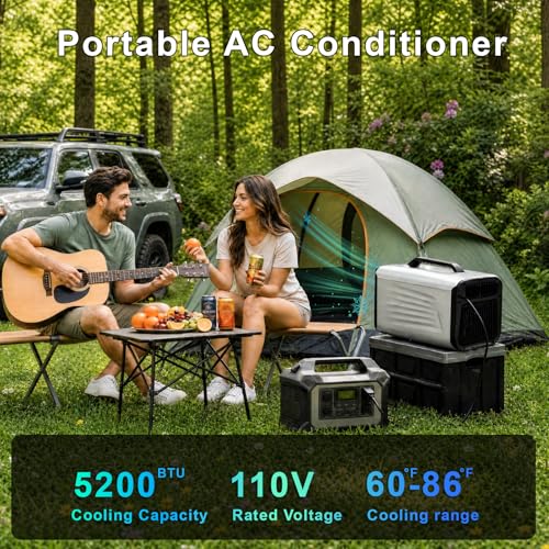 Portable Camping Air Conditioner, 5200 BTU Tent AC Unit, Spot Cooling Camping AC for Tent, Camper, RV, Indoor 110V AC | Outdoor 12-24V/48V DC (Inverter Required) - Image 2