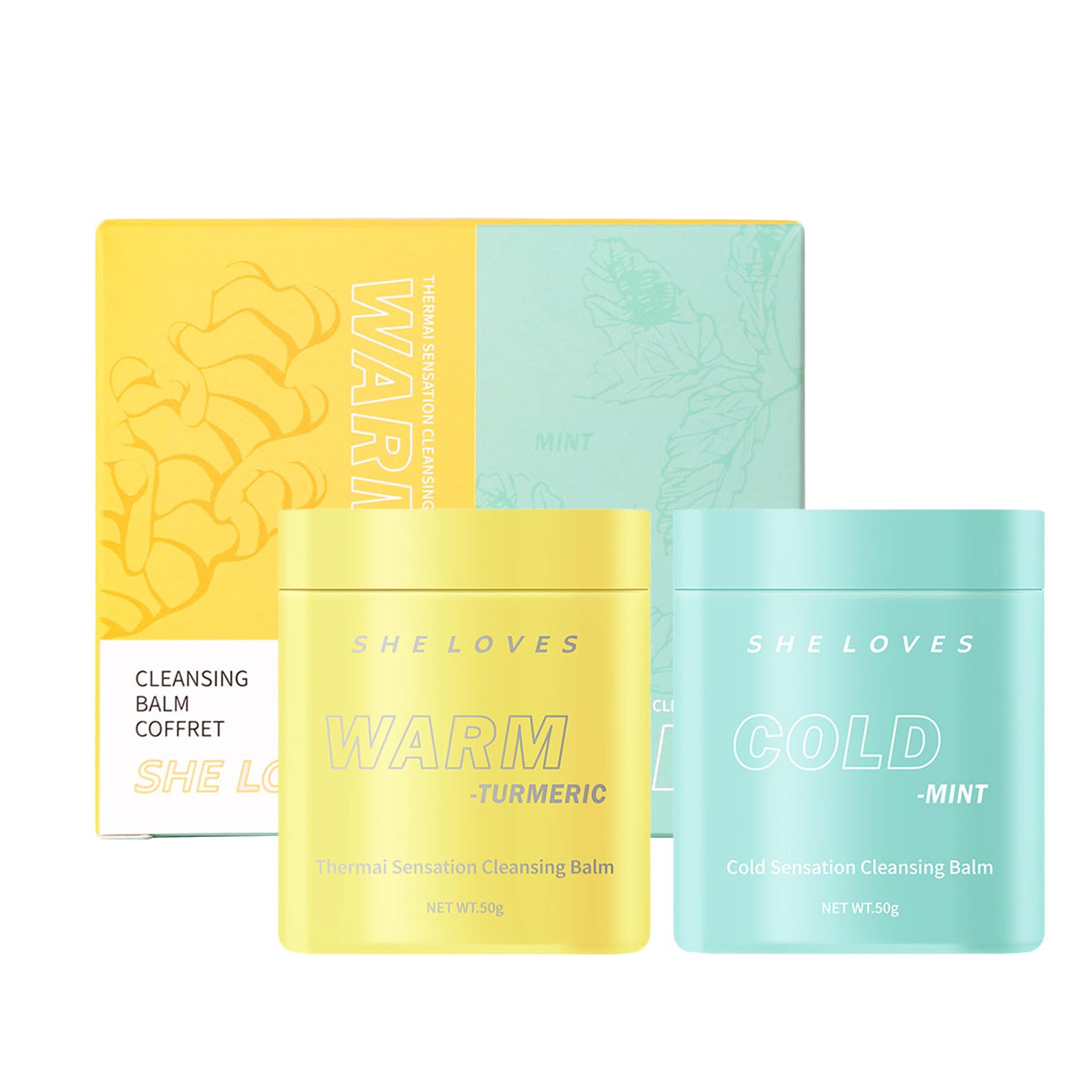 Joyeee Bálsamo Desmaquillante Facial (2 x 50g) - Limpiador Facial, Apto para Todo Tipo de Piel, Ingredientes Naturales, Sentirse Flexible y Suave