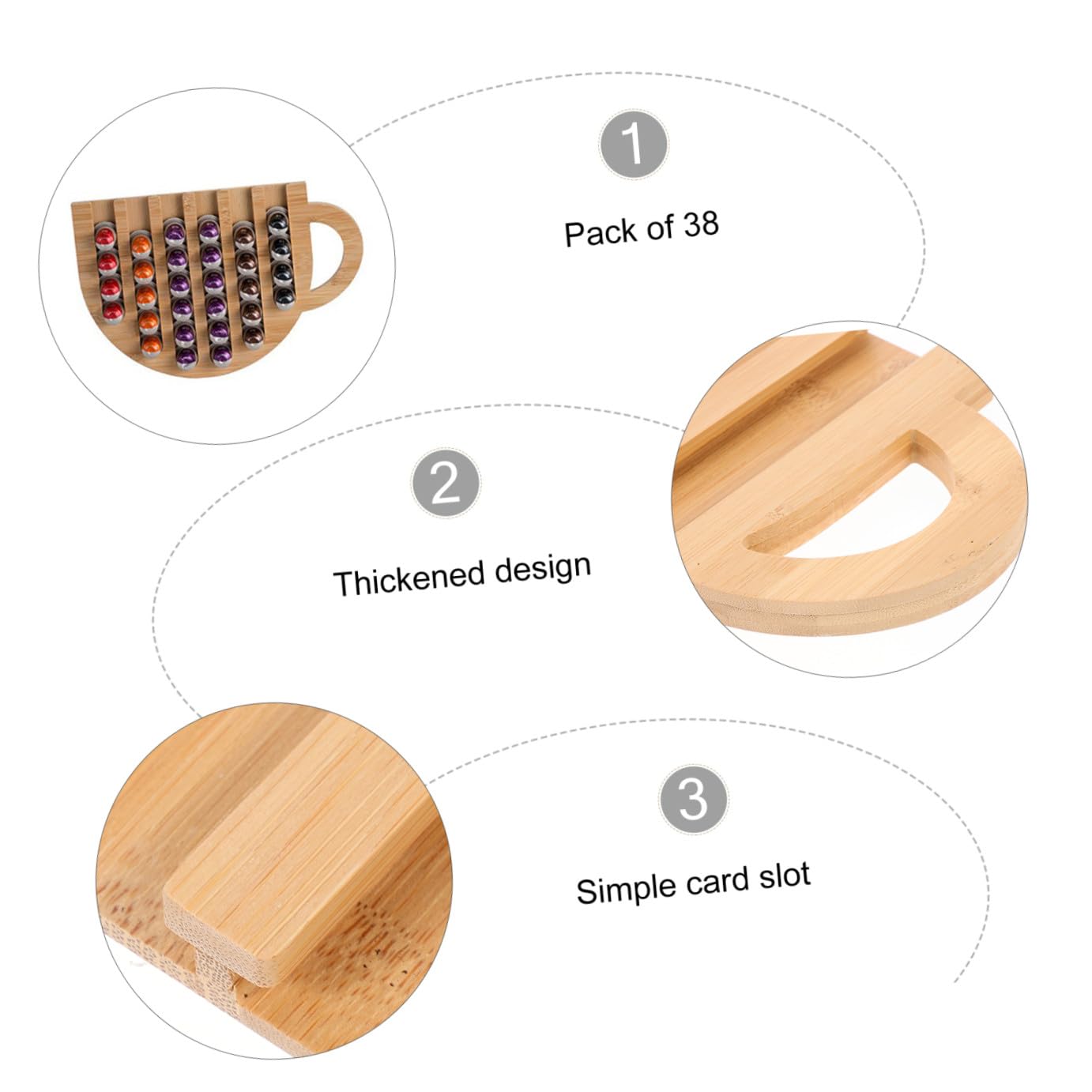 Estante Diseño Taza para Cápsulas de Café de Madera Beige | Organizador Creativo para Oficina y Hogar, Formato Estable y Compacto, Soporte de Exhibición Estilo Original