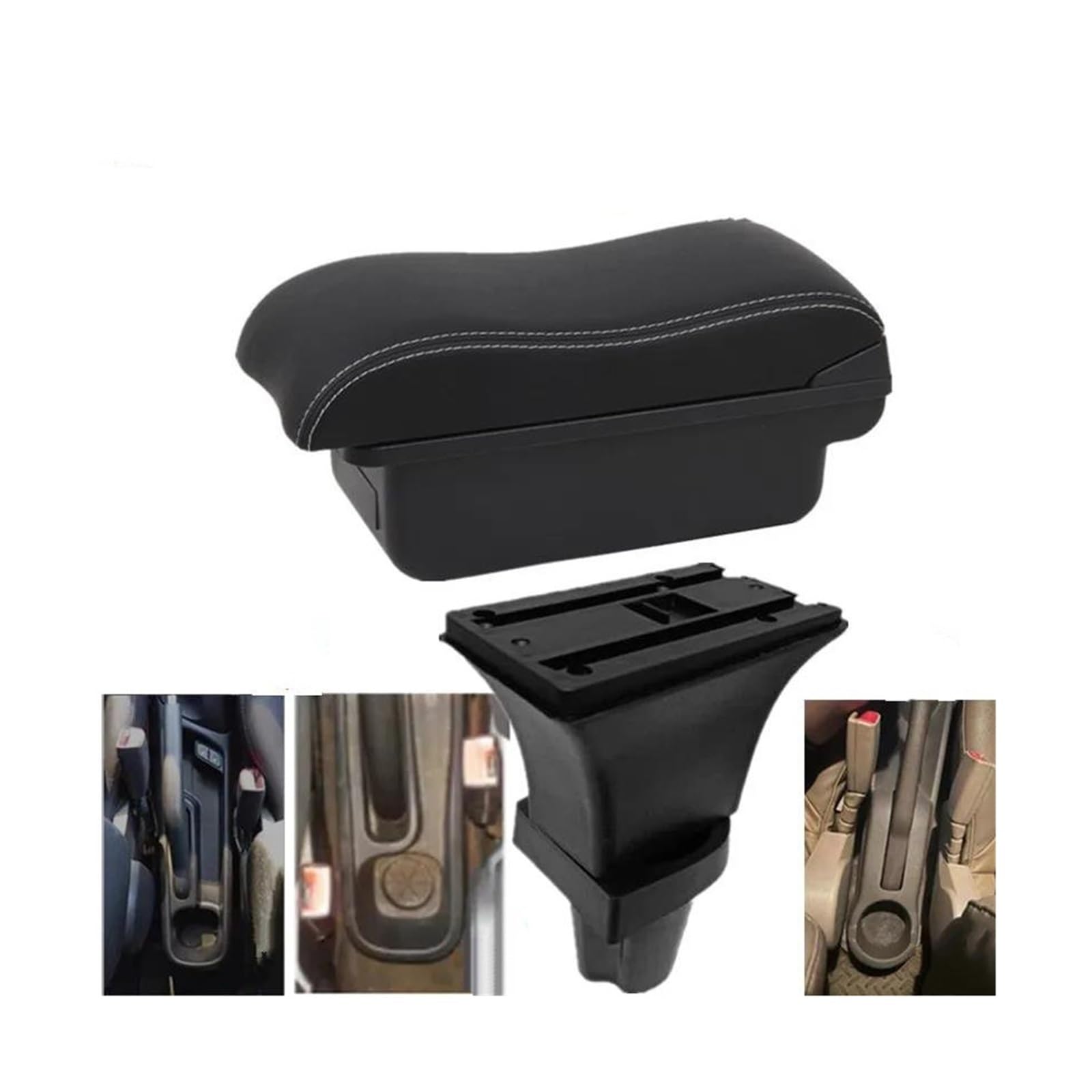 OOPUHKSY For Kia For Morning For Picanto Car Armrest Box Central Storage Box Interior Car Accessories Armrest Box(A3 white line No USB)