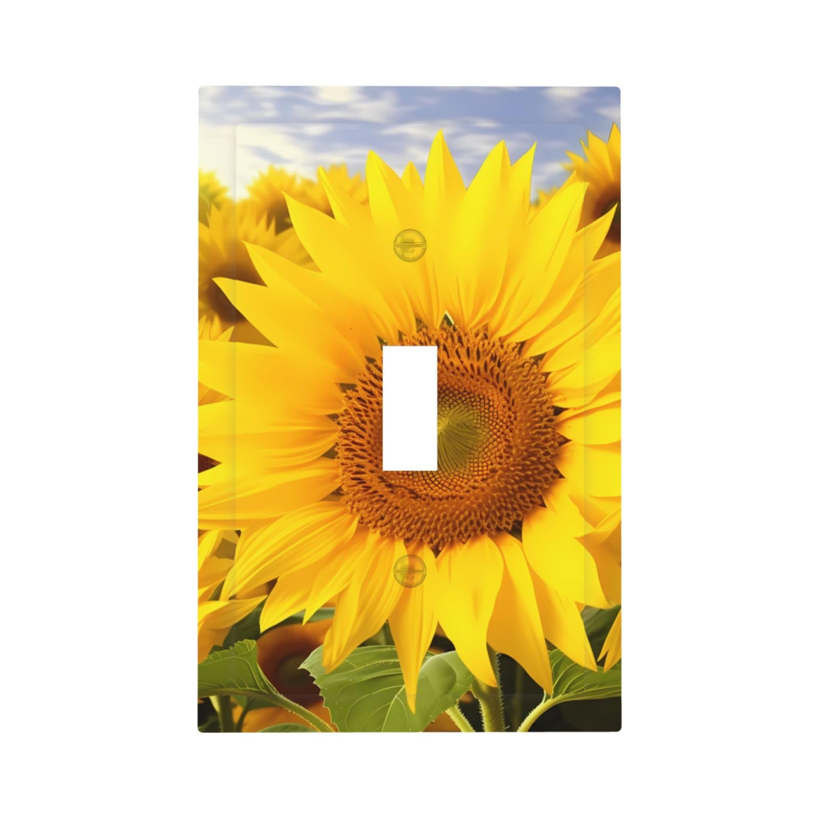1-Gang Decorator Wall Plate Sunflowers Light Switch Cover Single Gang Receptacle Outlet Wall Plate Mid Size 5" x 3" Wallplate Unbreakable Polycarbonate Outlet Faceplates Covers