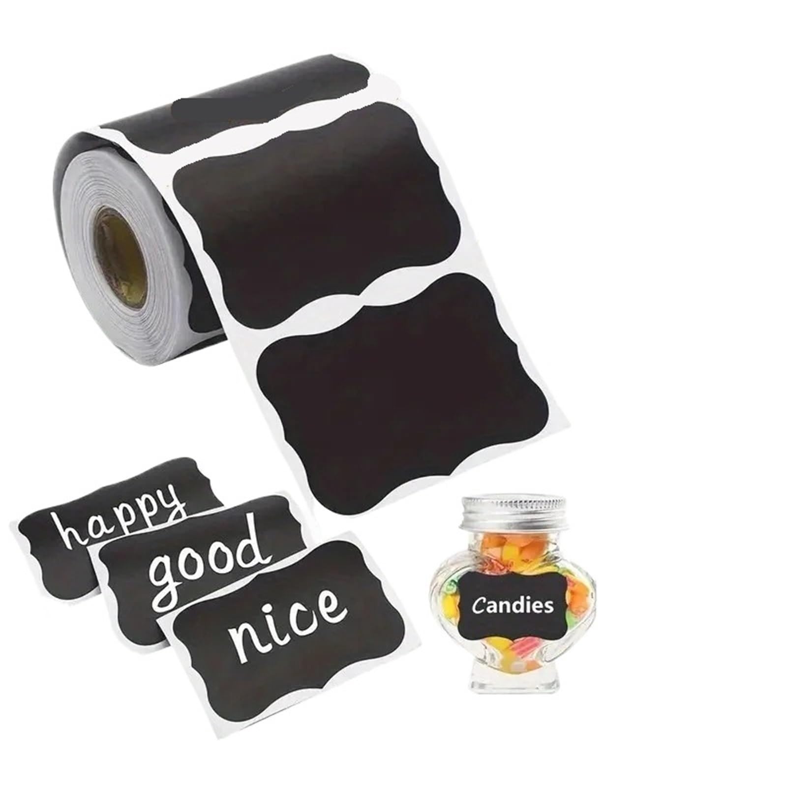120/300 adesivi for lavagna impermeabili e riutilizzabili con etichetta nera per Etichettare Barattoli(3.5x5.5cm 300pcs)