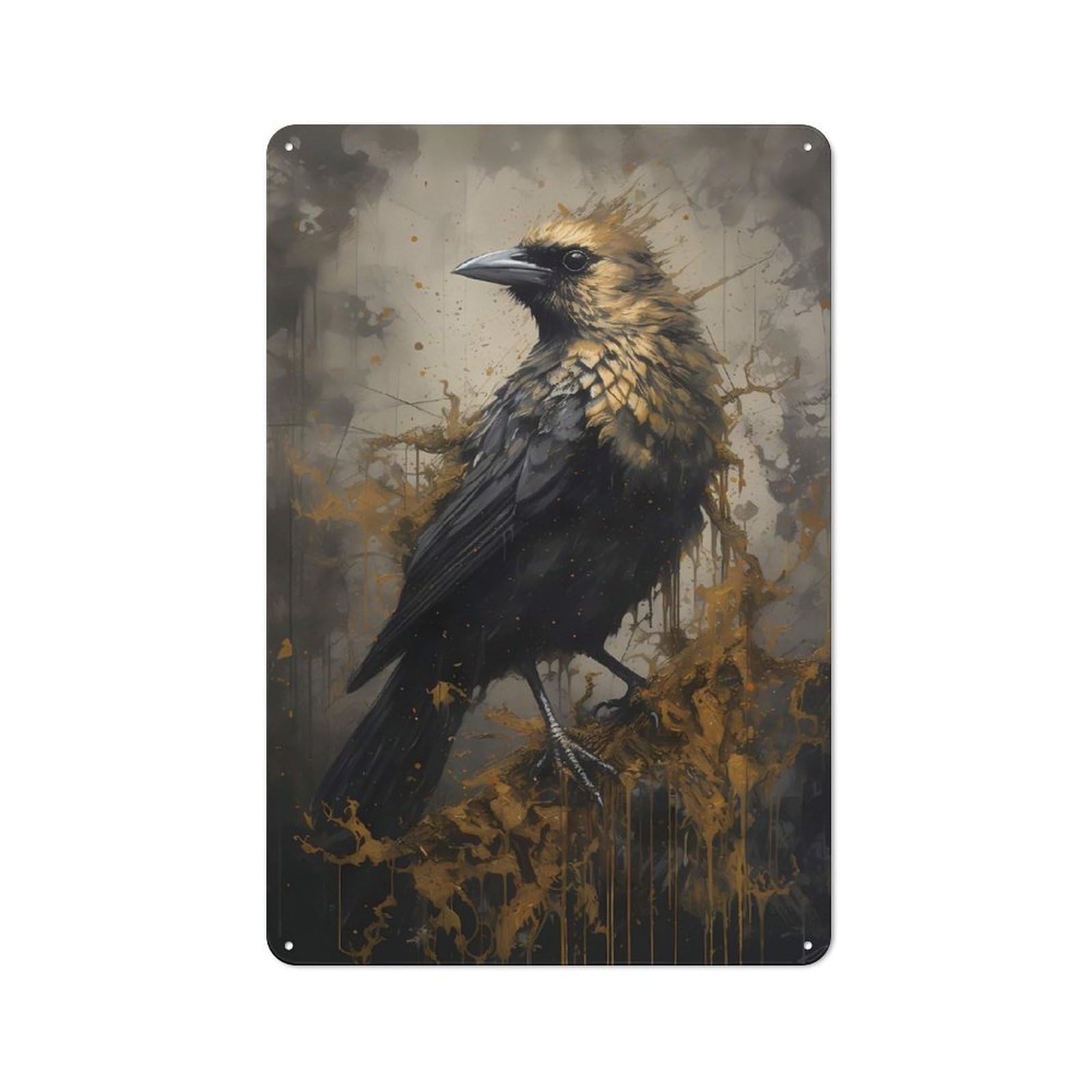 Junmoney Sparrow Beloved 30X20cm Industrial-Style Tin Sign With For Hallway Wall, A Metal Wall Feature For A Newly Arranged Hallway
