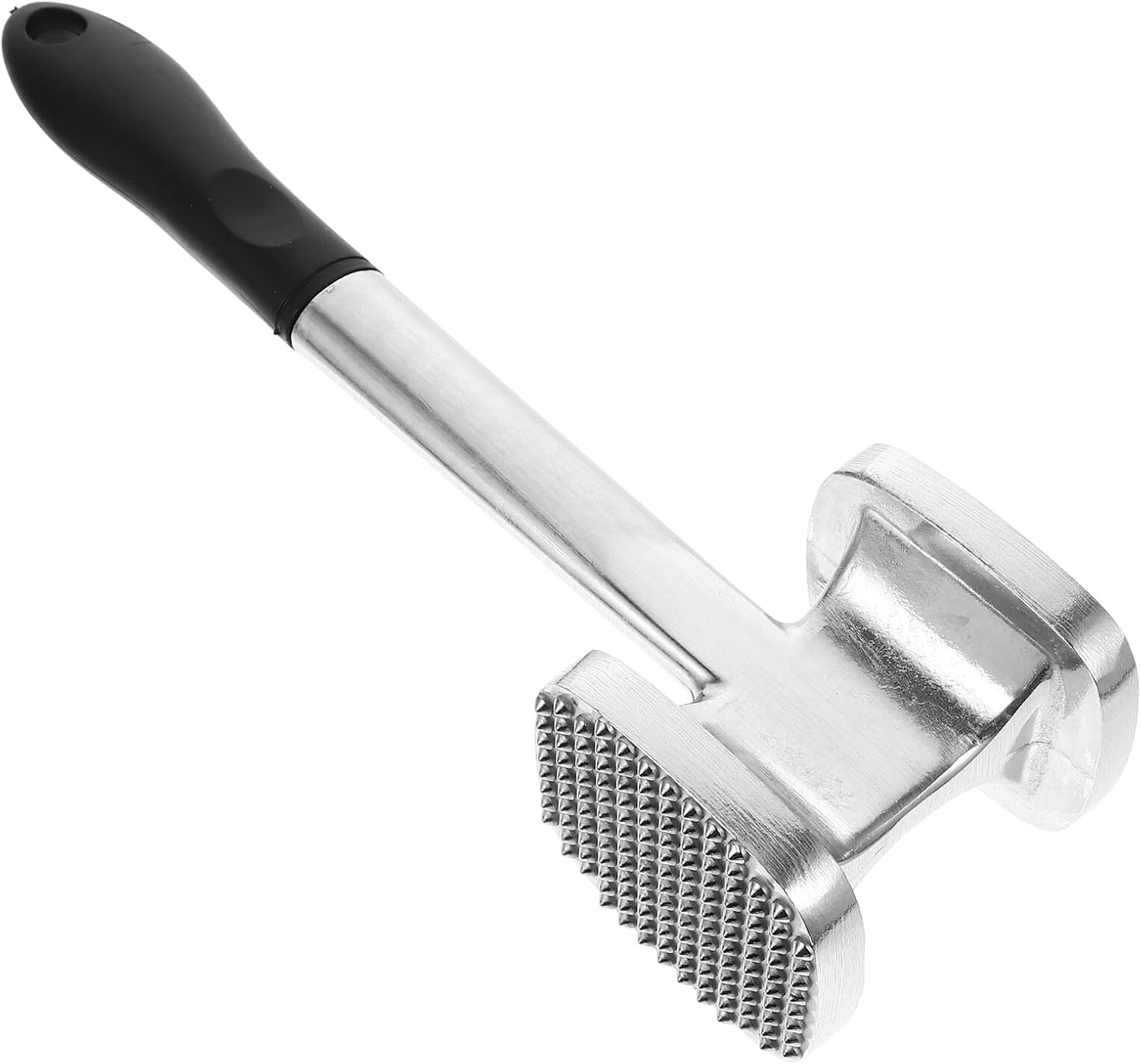 Generic Double-sided Aluminum Meat Hammer with Non-slip Rubber Handle Kitchen Mallet Tool for Tenderizing Steak Beef Poultry Lightweight Portable Meat Pounder for Efficient Cooking