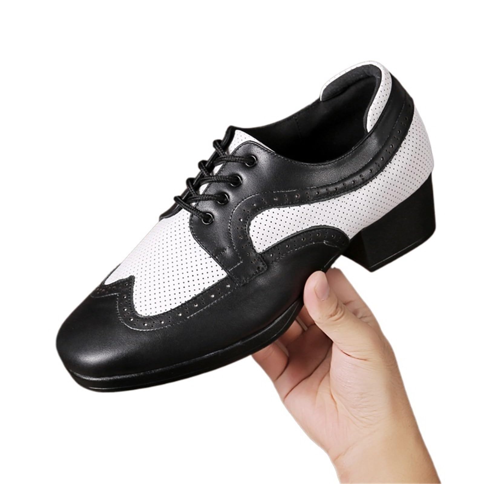 Scarpe da ballo latino americano uomo Corium tacco basso salsa tango sala 43