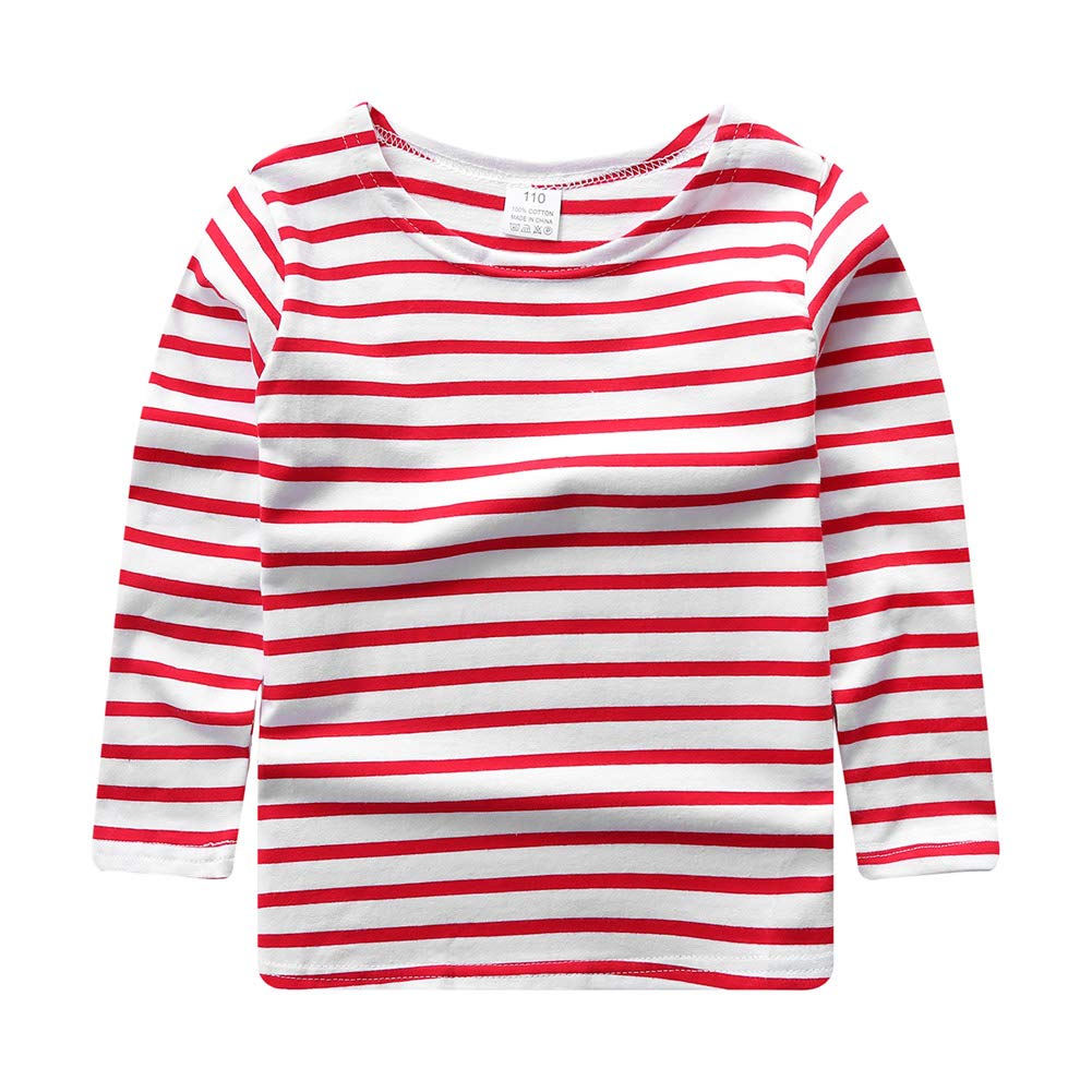 ggudd Niño Manga Larga Camiseta A Rayas Elástica Ropa por 2-7 años