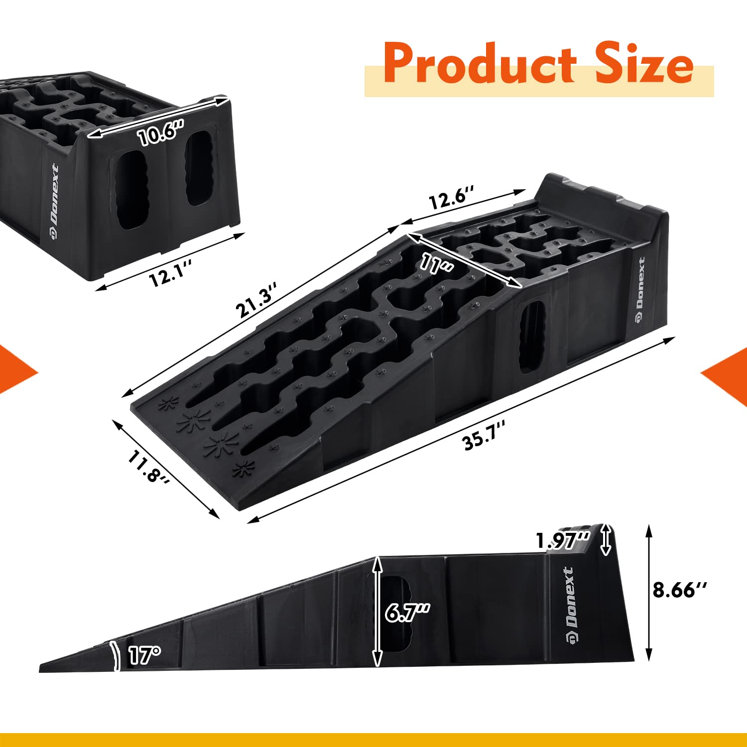 Snapklik.com : Donext Ramps Plastic Vehicle Service Ramp 7 Ton Truck Car