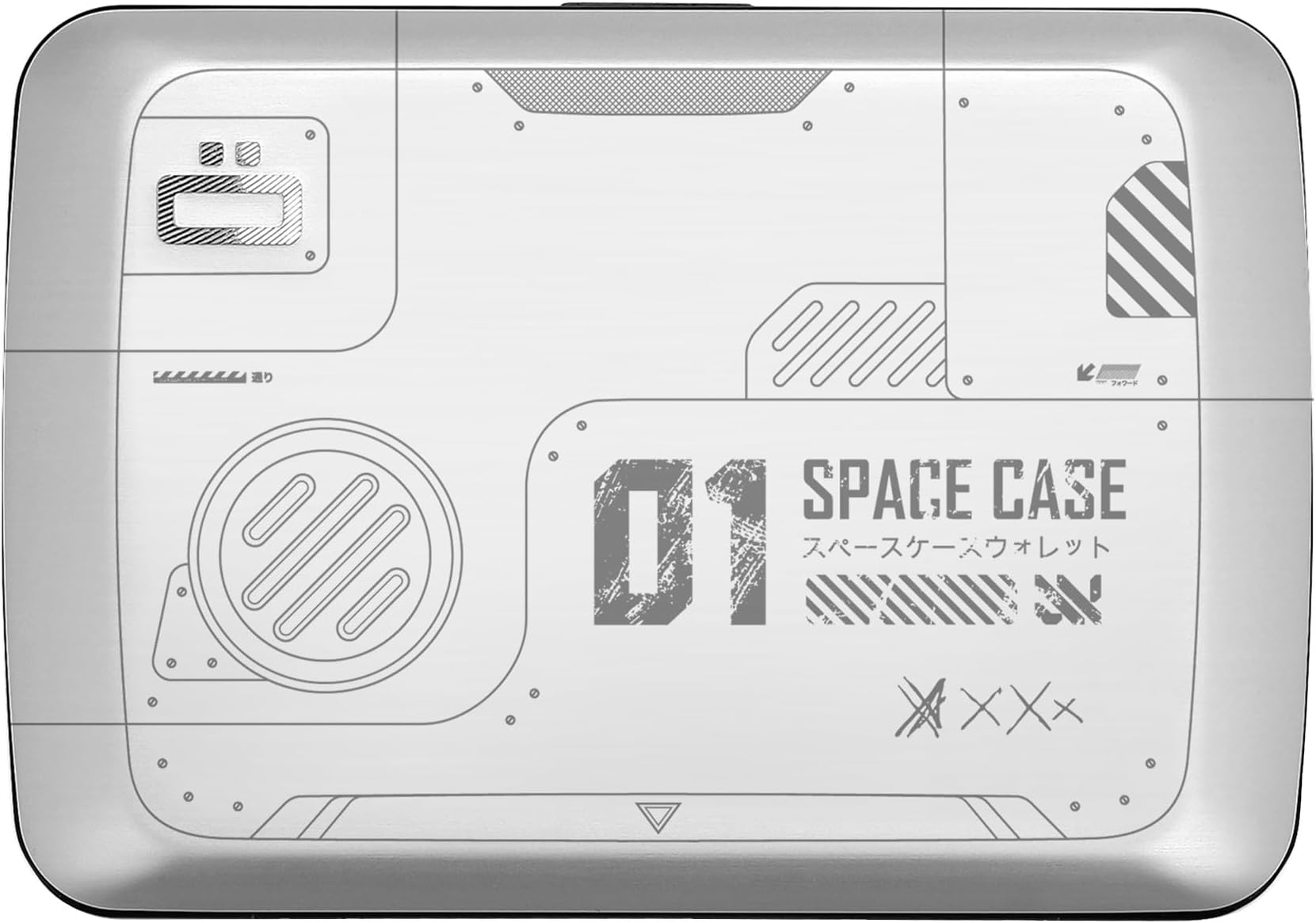 ÖGON -DESIGNS- Aluminum card holder with metal lock, RFID protection against fraud and demagnetization, compact wallet, Smart Case OSLO model (Laser engraved Space Case)