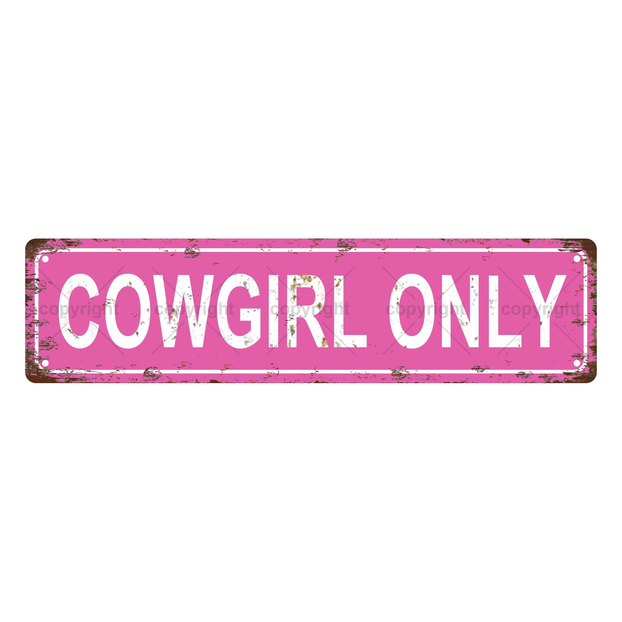Cowgirl ONLY Girls Women Metal Tin Street Sign Bar Cafe Garage Cave Home Room Wall Bathroom Farmhouse Garden Porch Patio Decor,4x16 Inch