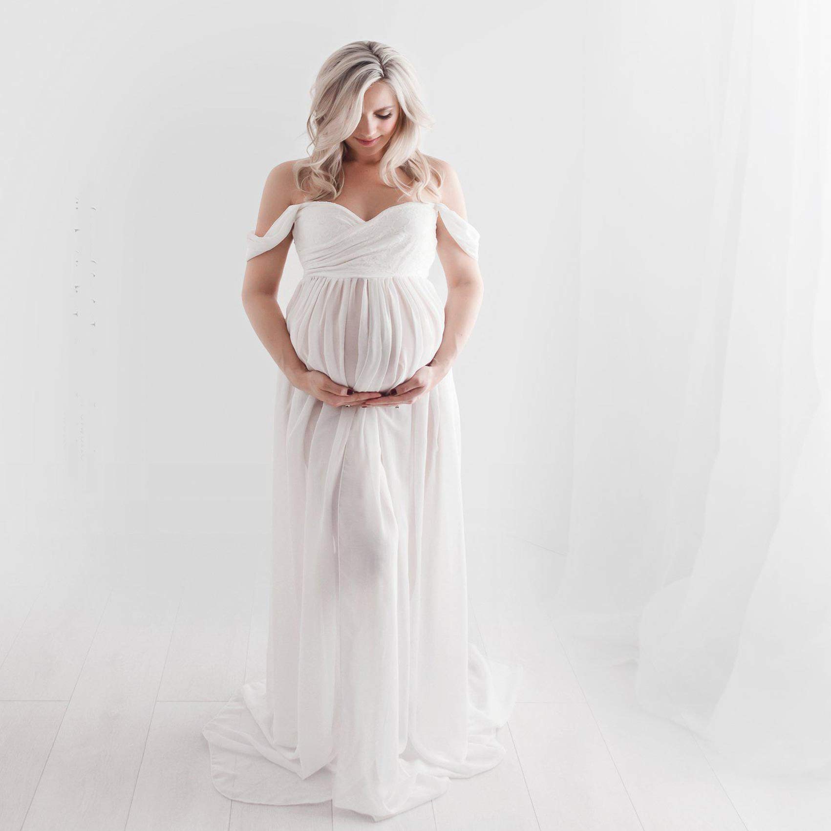 Daysskk Robe de Grossesse Photographie Robe Femme Enceinte Shooting Photo Vêtement Maternité S-XL