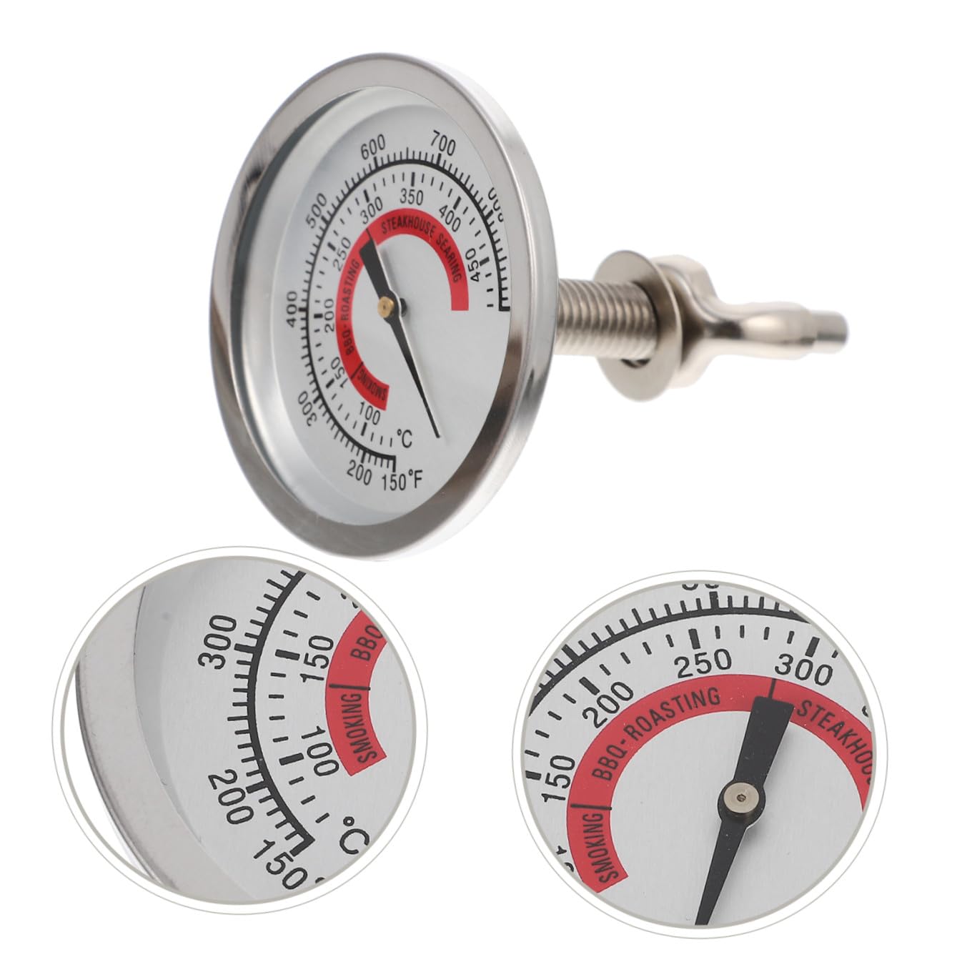 INOOMP 5pezzi Termometro Da Bbq Con Indicatore Di Temperatura Bimetallico Per Grill e Forno Misuratore Per Cottura Precisa Strumento Per Cucina Casalinga e Ristoranti Facile Lettura e
