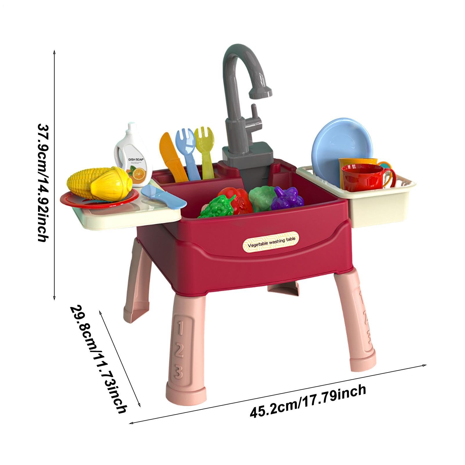 Da Gioco Con Acqua Corrente - Giocattolo Per Lavastoviglie Per Bambini | Set Di Giocattoli Per Giochi Di Ruolo Da Cucina Con Rubinetto Funzionante | And Cutting Food Fruits Vegetables A
