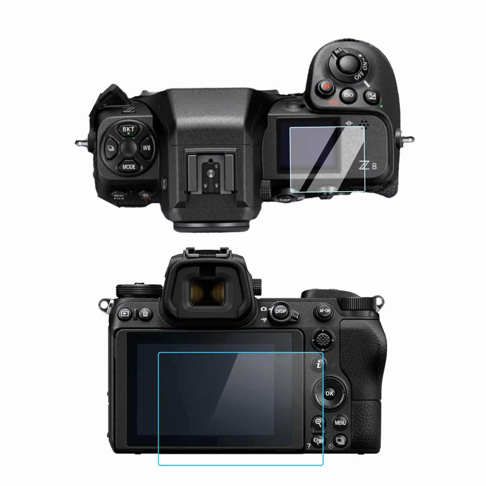 YSJJZRL 9H 2.5D Anti-Scratch Tempered Glass CameraLCD Screen Film/Shoulder Top Screen Film For Nikon Z9 Z8 Z7 Z7II etc (Large+Small screen,For Z5)