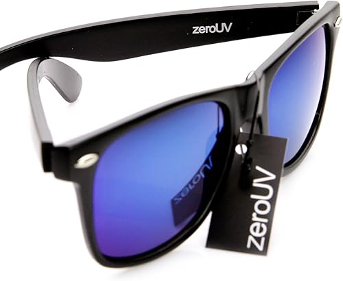 Miniatura 9 de Flat Matte Reflective Flash Color Lens Large Horn Rimmed Style Sunglasses 8025