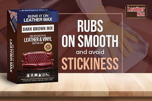 Leather Max Dark Brown Mix Vinyl and Leather Repair Kit - for Your Furniture, Jacket, Sofa, Car Seat, Boots, Easy Instructions to Match Brown Colors, Restore Any Material No Mixing Chart Needed - Thumbnail 6