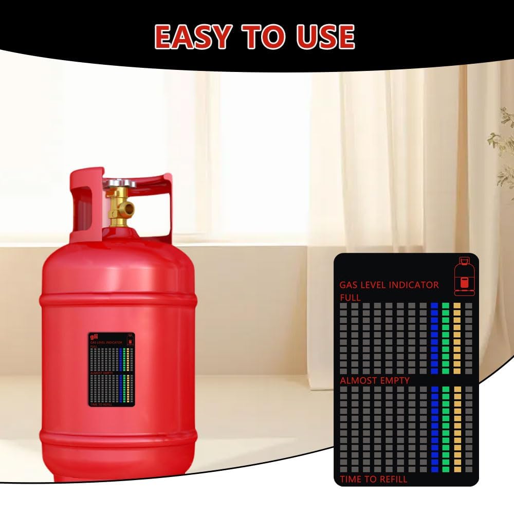 2 Stück Magnetische Füllstandsanzeige, Butan Gasflaschen Gaskocher, Gasflasche FüLlstandsanzeige für Propan-Gas, Gas Grill Flasche Gasanzeiger, für Heimküchen, Grillen im Freien, Camping, Wohnmobil