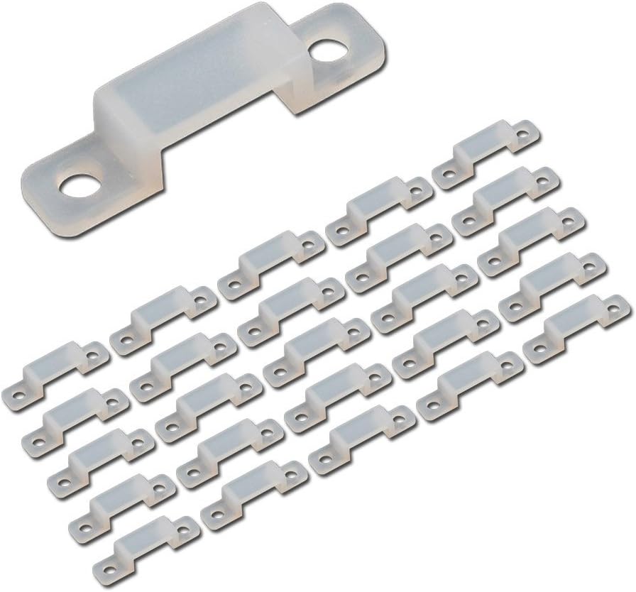 OneCreation50Pcs Silicone Clips for Fixing 10mm 5050 5630 LED Light Strip
