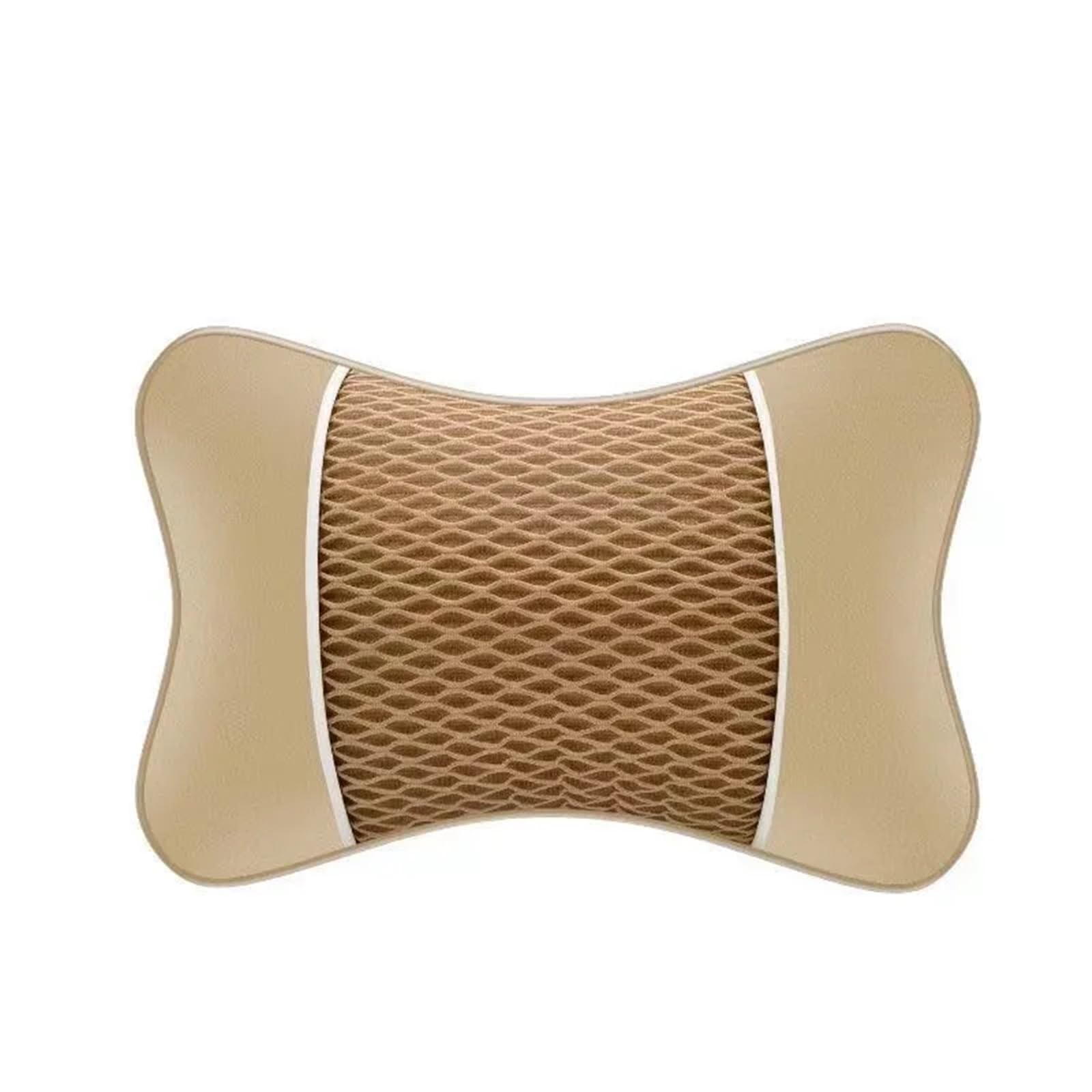 Car Pillow Reposacabezas universal para asiento coche, cojín protector cabeza Para memoria para el cuello, cuero sintético doble cara Lumbar Supports Cushion(2pcs Beige)