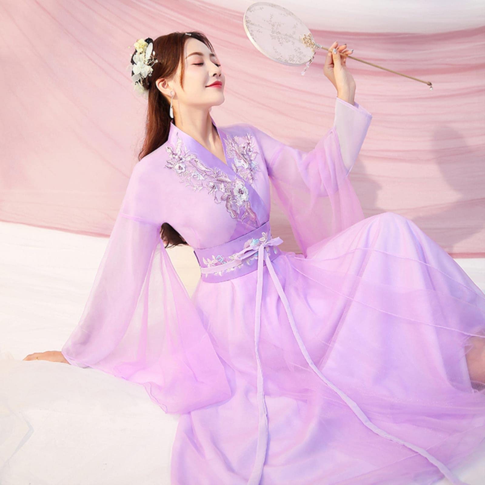 JIMINISO Women Chinese Hanfu Traditional Dancing Performance Outfit Costume Han Princess Clothing Oriental Tang Dynasty Fairy Dresses
