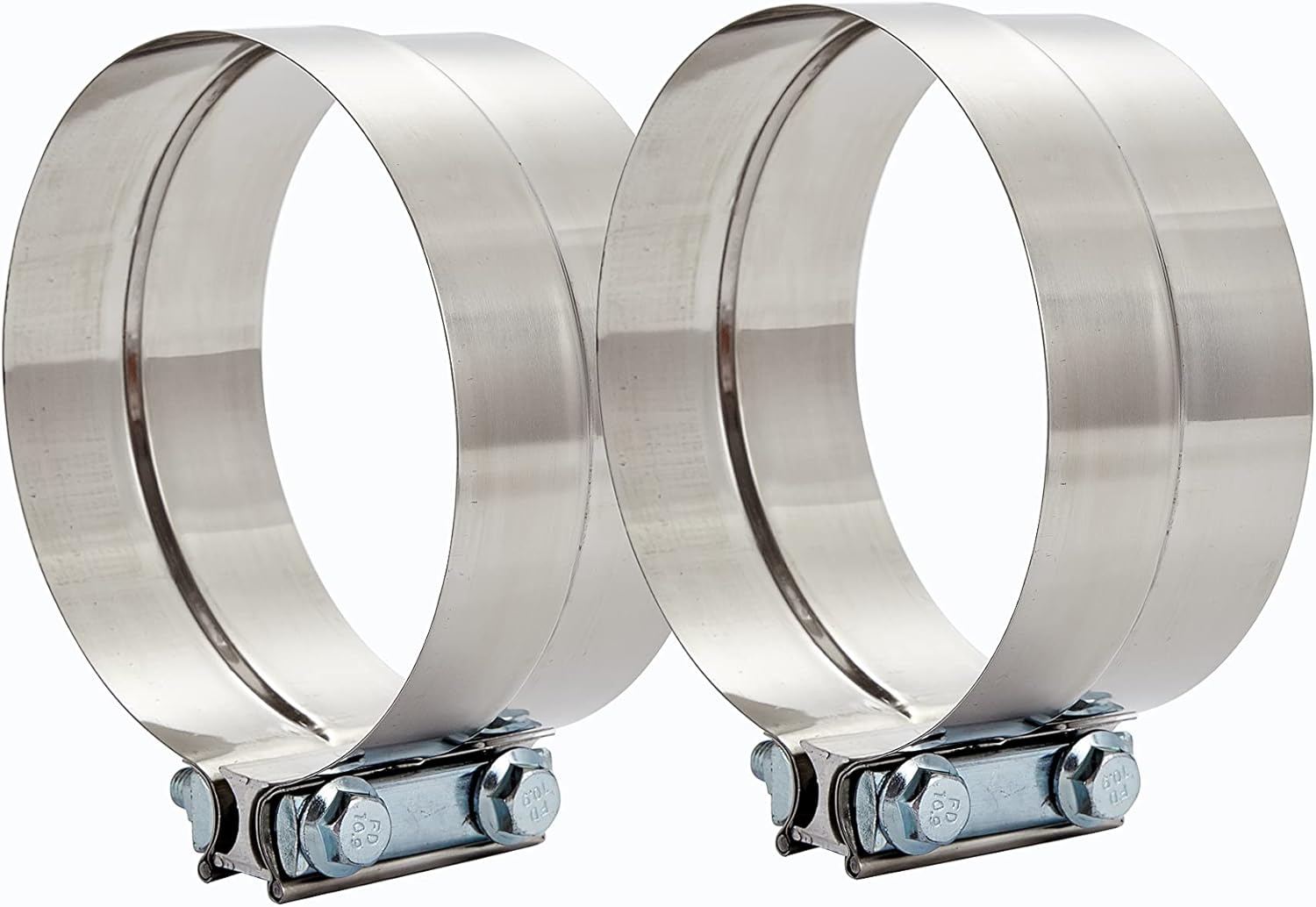 2PCS Lap Joint Band Clamps,Exhaust Muffler Clamp, Exhaust Pipe Clamps preformed Stainless Steel (6")