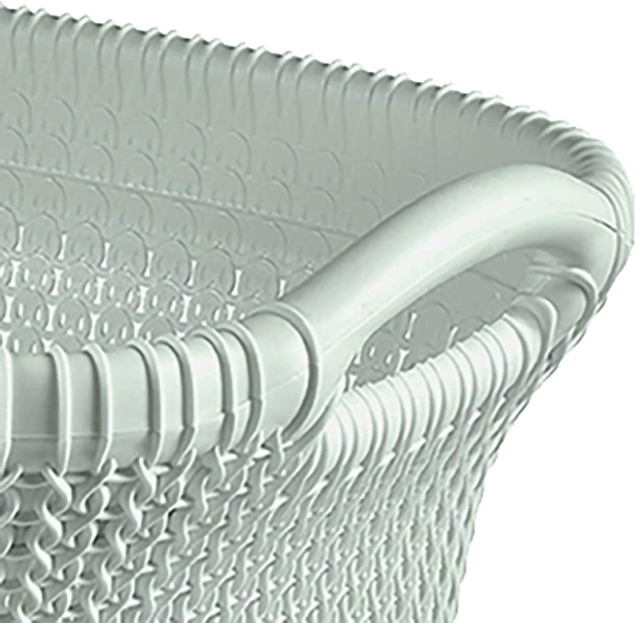 CURVER Knit 40 Litre Laundry Basket, Oasis White, 59.5 x 38.5 x 27 cm