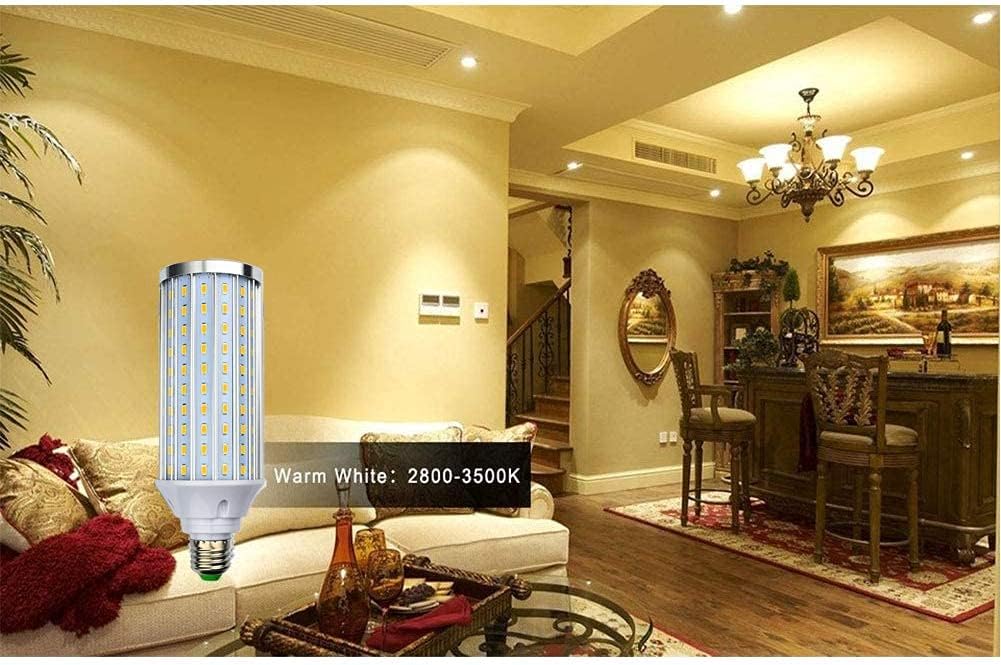Super-Bright 40W LED Corn Light Bulb 3000K Warm White 4000 Lumen 160 LEDs 5730 SMD Large Area Ultra Bright Light Lamp for Outdoor Indoor Garage Warehouse Barn Factory, 85V-265V(2 Pack)