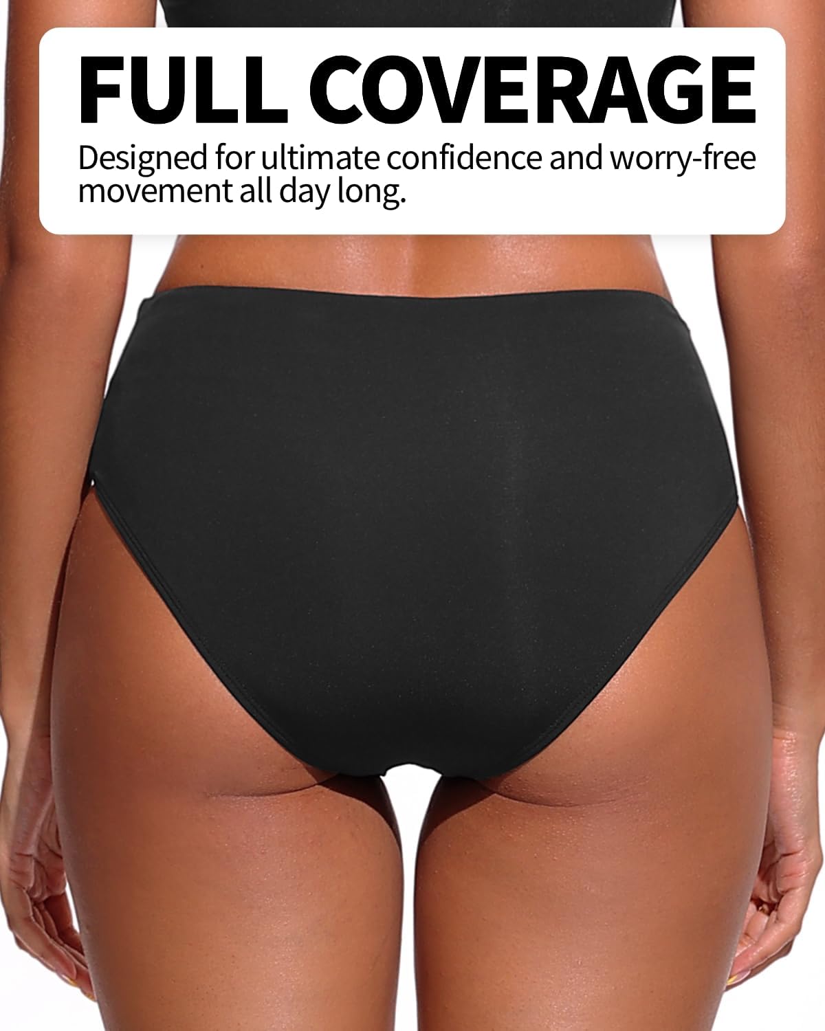 Tempt Me Women Mid Rise Bikini Bottoms - Full Coverage Bathing Suit Bottoms Mid Waist Swim Bottoms 2025