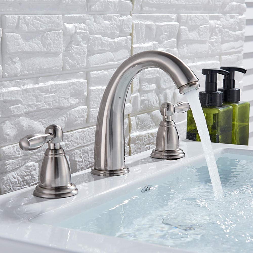 Sxithgkdw Faucet, Bathroom Sink Taps Bathtub Faucet Basin Sink Tap 3Pcs Shower Bathroom Faucet Basin Faucet Hot And Cold Water Mixer Dual Handle