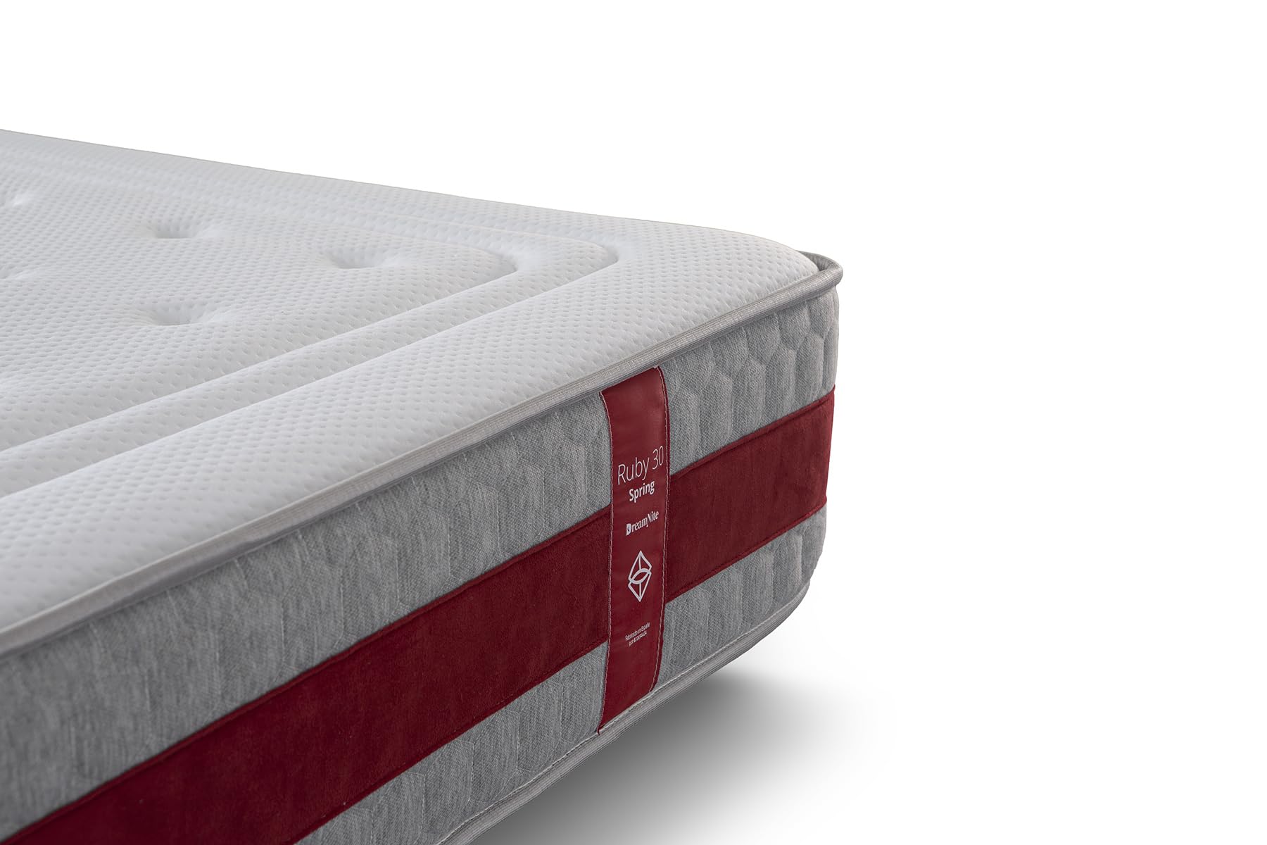 Koen Home Colchón de muelles ensacados 150x190 cm Ruby Spring - Altura +/- 25 cm - Firmeza Media - Espuma Viscoelástica - Adaptabilidad Excelente - Tacto Suave y Sedoso