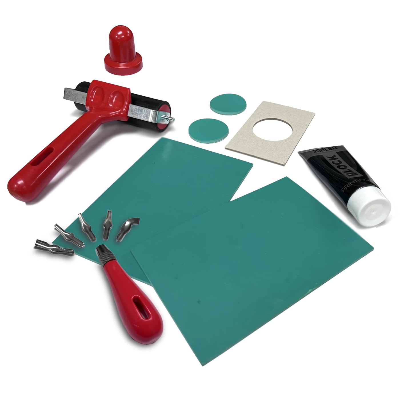 Introductory Lino Cutting & Printing Set, Black, 150mm x 100mm - Image 2