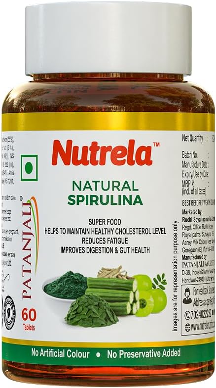 Nutrela PATANJALI Natural Spirulina 60 Tab - Pack of 1