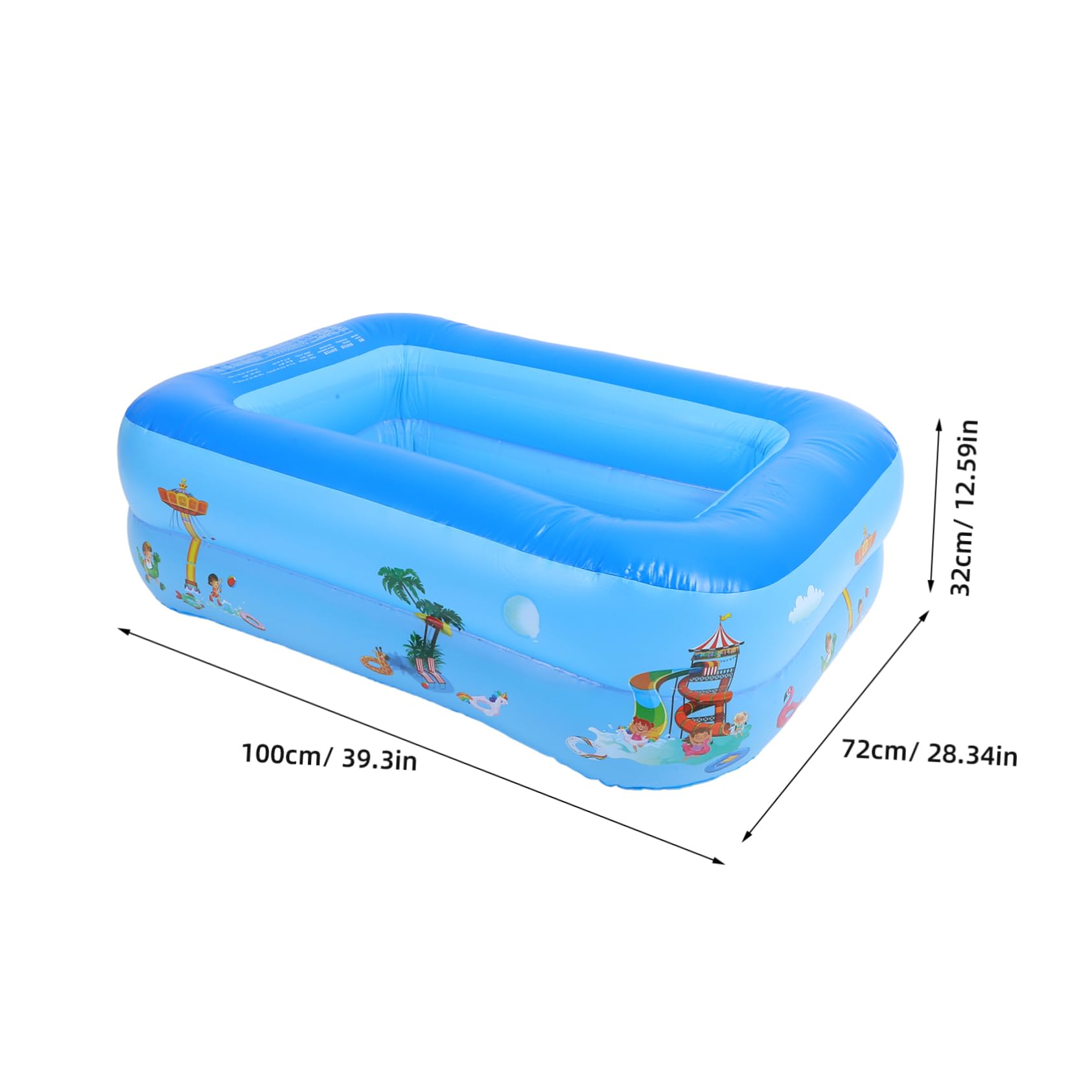 Piscine Gonflable Bleue en PVC pour Garçon et Filles, Double Couche Pliable
