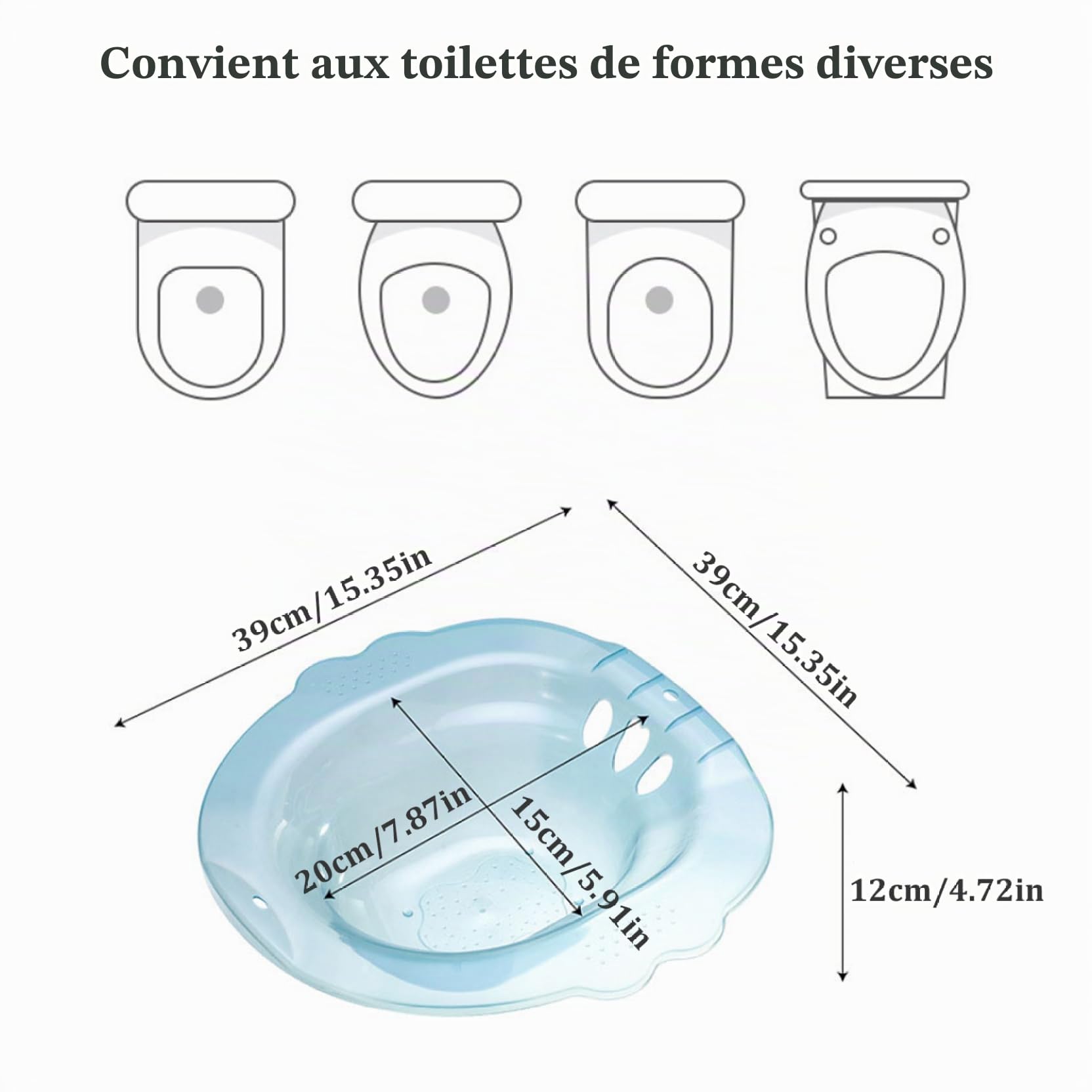 Baignoire Sitz portable sur les toilettes portables Bidet Antiflux Attachement bidet à capacité Bleu