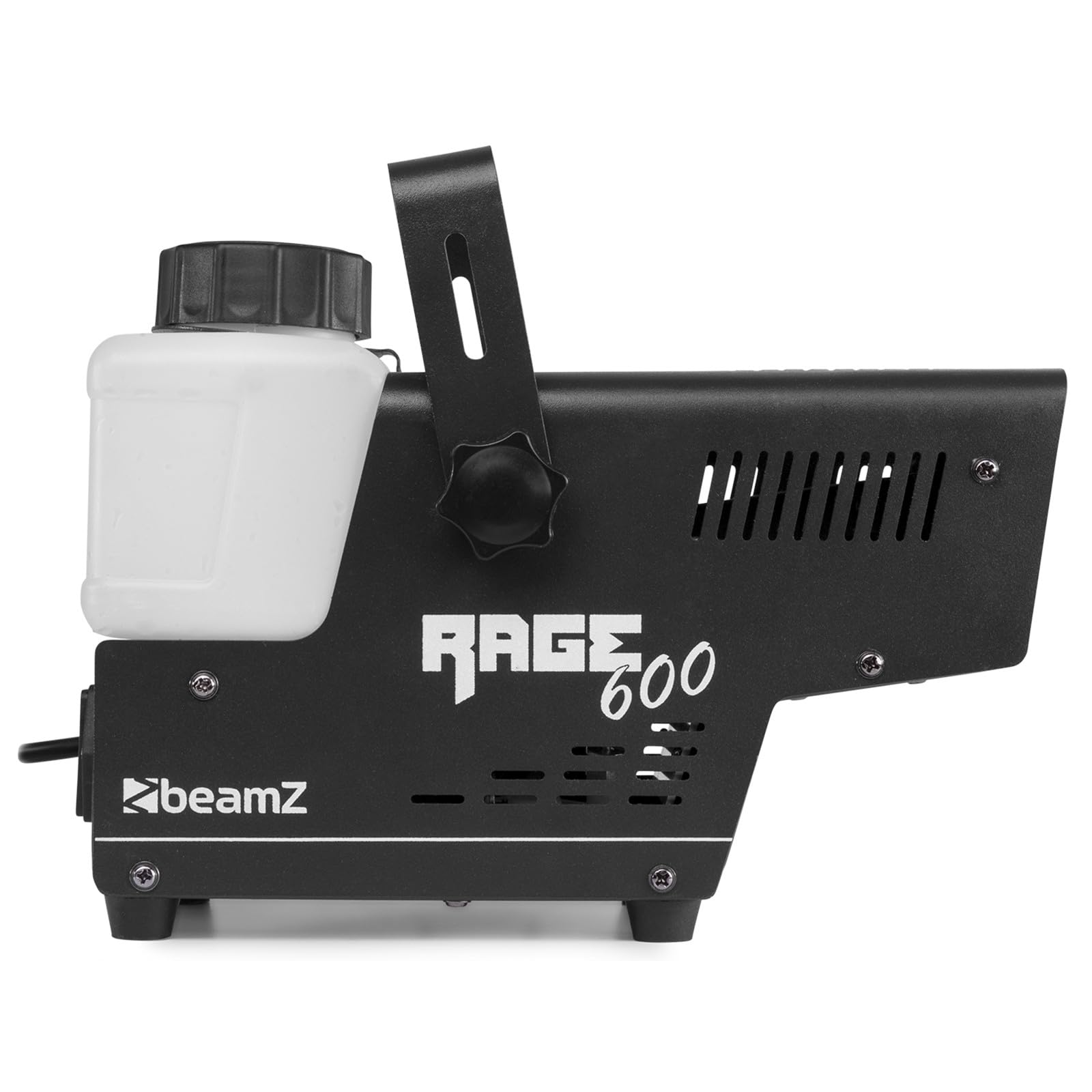 BeamZ RAGE 600 - Máquina de humo de 600 W, depósito 500ml iluminado, calentamiento rápido en 2 minutos, salida de humo de 65m³ por minuto, mando a distancia con cable de 3 metros y mando inalámbrico