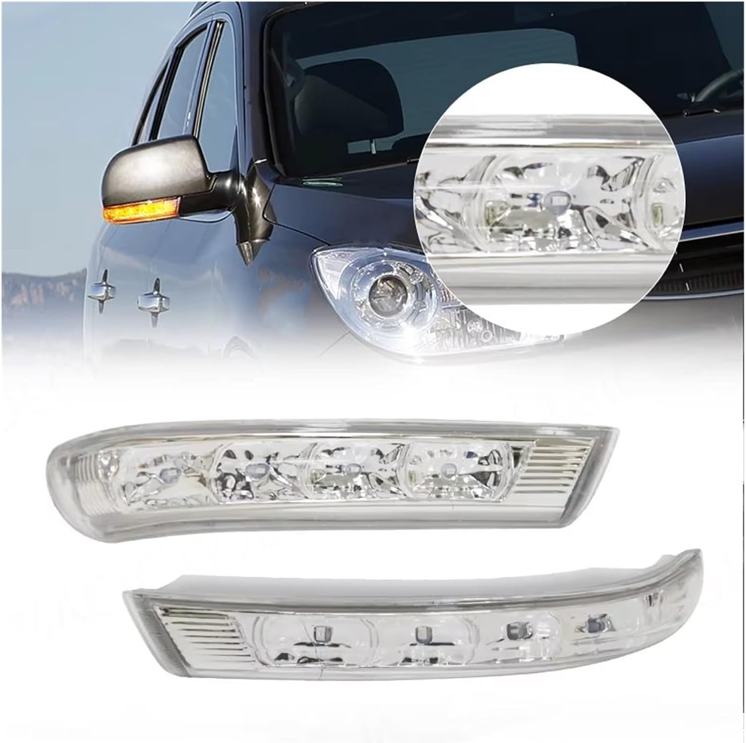 サイドマーカーライト ヒュンダイ サンタフェ IX55 2010-2012 ベラクルス 2007-2012 サイド バックミラー L LED  ドアミラー ウインカー ヒュンダイ用 サンタフェ用 2010-2012 ベラクルス用 IX55用 3.8 2007-2012 ドアミラーインジケーター バックミラー LED ウィンカーライト ために ヒュンダイ ために サンタフェ ために ベラクルス IX5