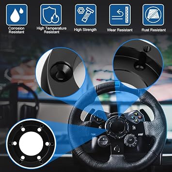 2.75in/70mm Universal Car Steering Wheel Hub,Steering Wheel Adapter Made Of Aluminum Alloy For LogitechG29、G920、G923、Thrustmaster Compatible With 13,14 Inch Wheel Hub Spacer