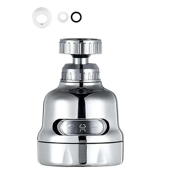 Leeonz ABS 360 Degree Rotation Health Faucet, Silver, Chrome Plated Finish (Pack of 1)