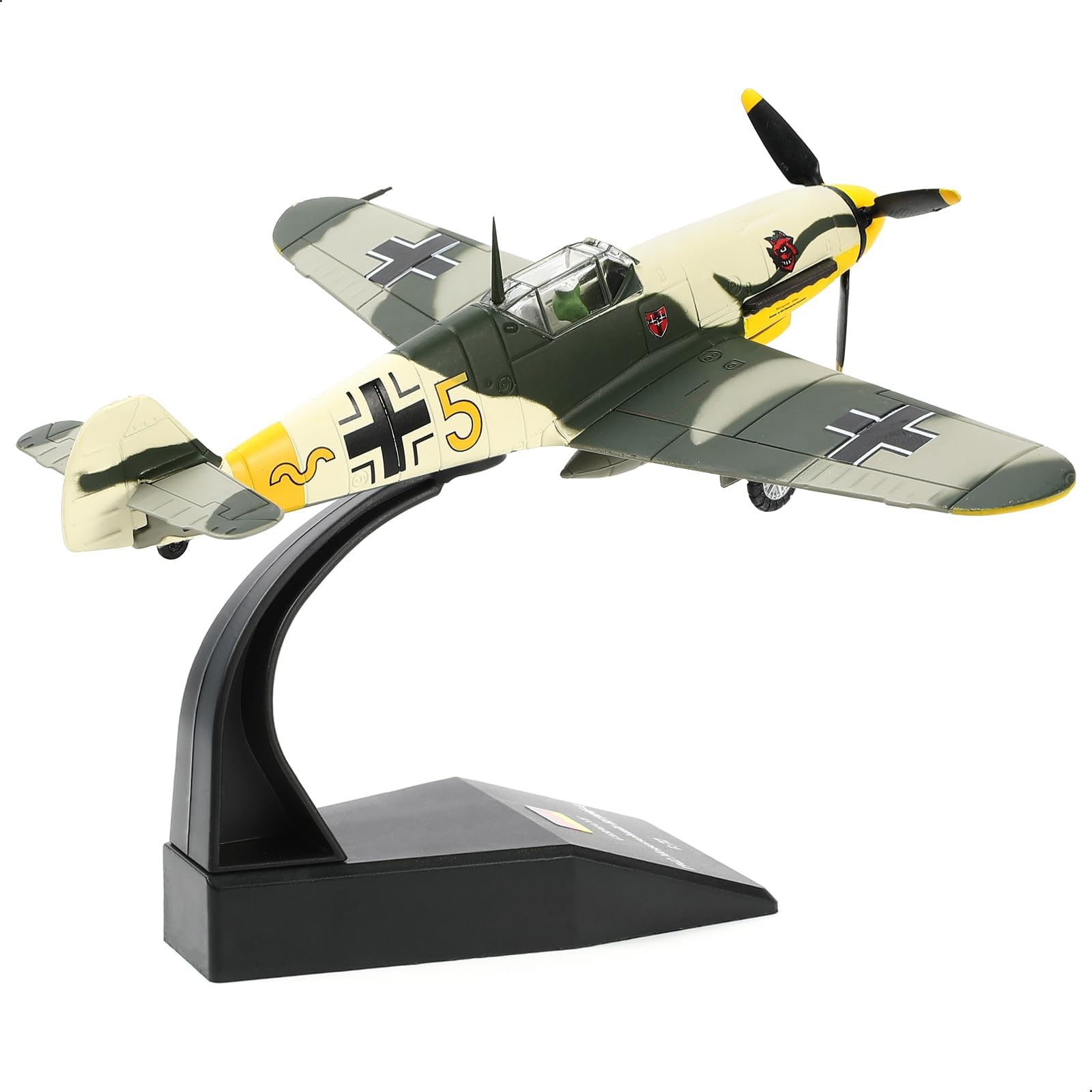 - 1/72 Messerschmitt BF-109 German WWII Fighter Aircraft Scale Model Jungle Camouflage Edition Collectible for Military Hobbyists and Veterans