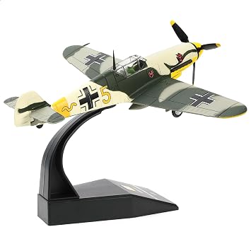 NUOTIE 1/72 Messerschmitt BF-109 German WWII Fighter Aircraft Scale Model Jungle Camouflage Edition Collectible for Military Hobbyists and Veterans