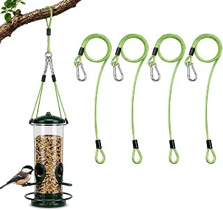 4PCS Green Bird Feeder Chain Hooks, Hanging Rope Set for Plant Baskets