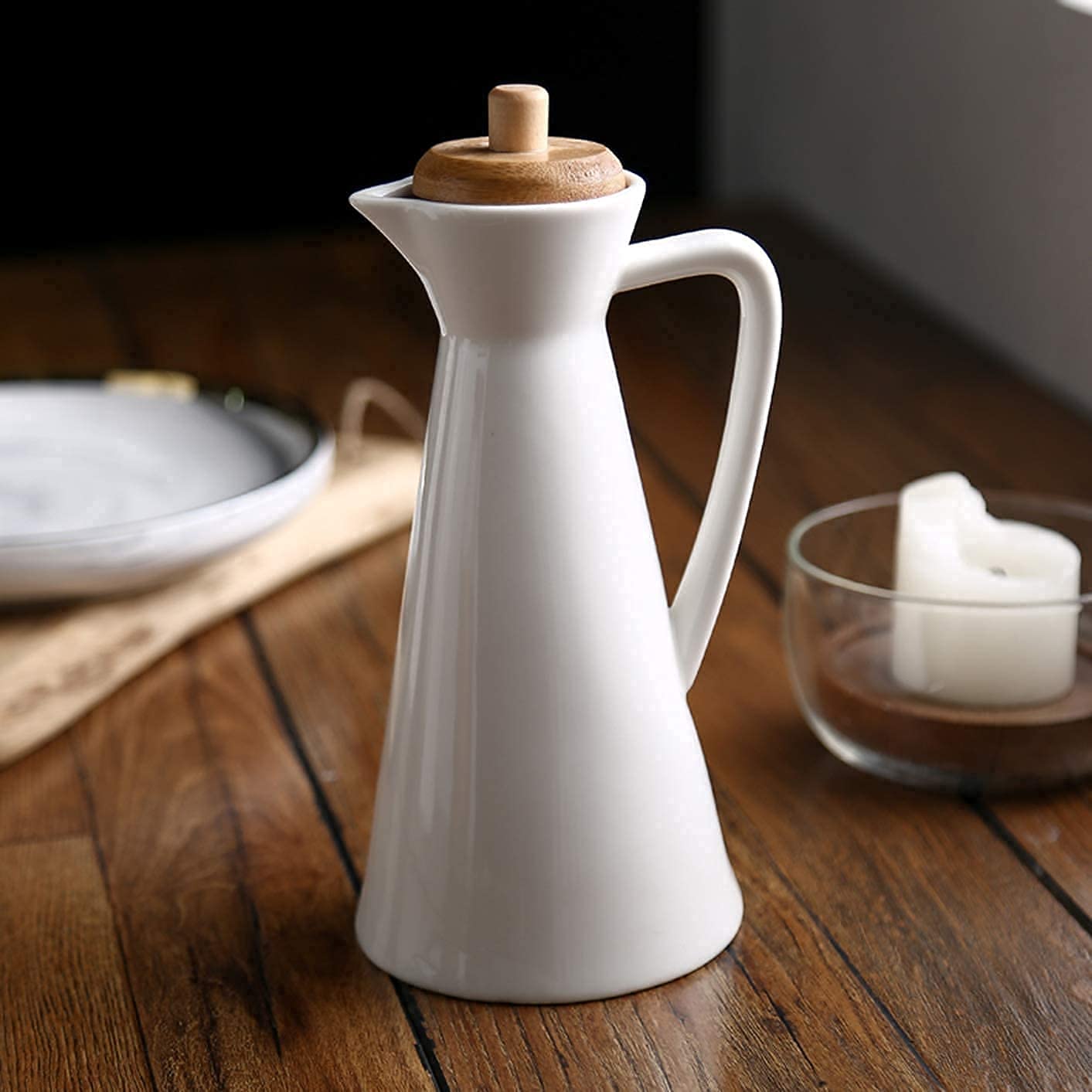 Ölspender Olivenöl-Spenderflasche Home Essentials Keramik-Öl- und Essig-Spenderflaschen mit Korken-Ölflasche